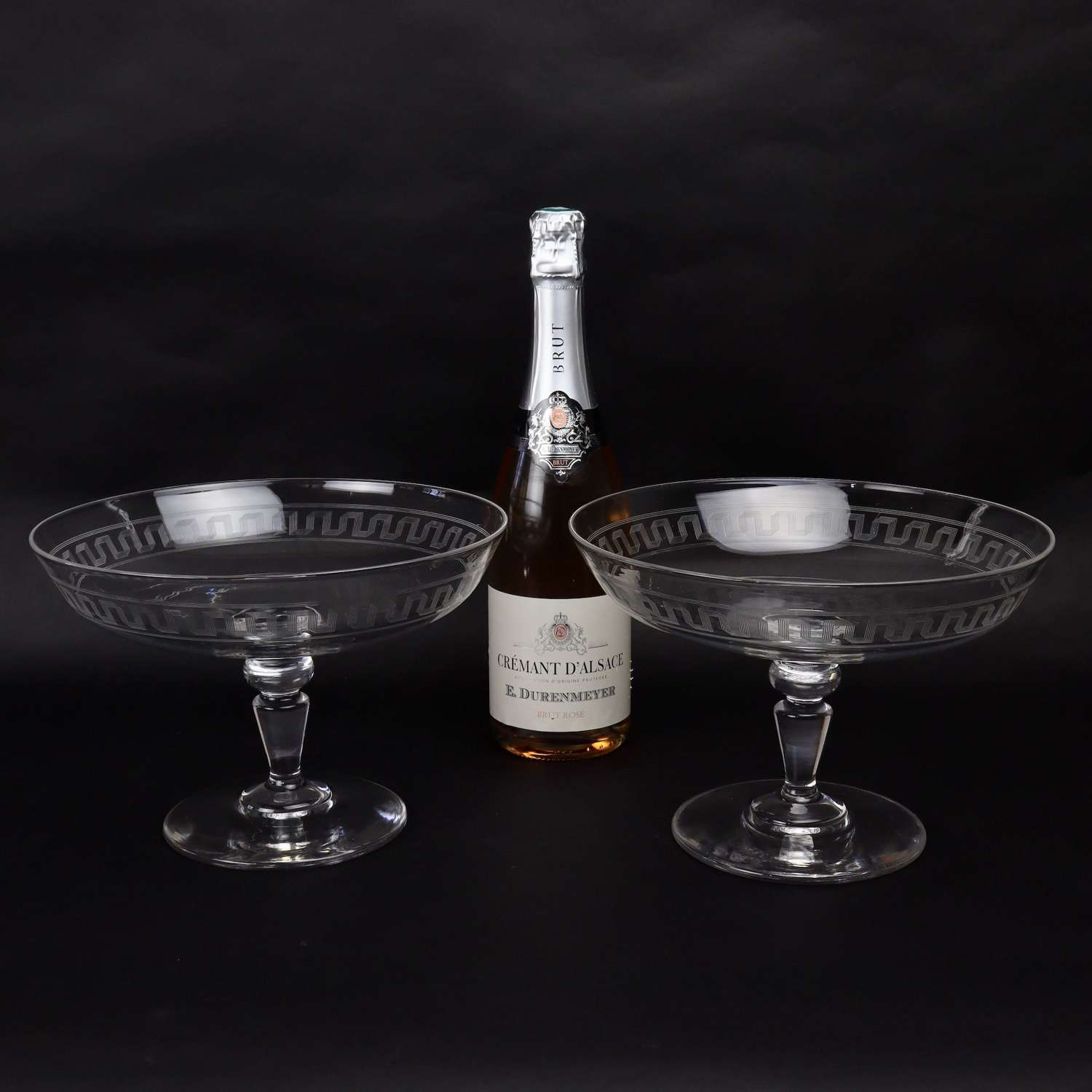 Pair of French Crystal Comports
