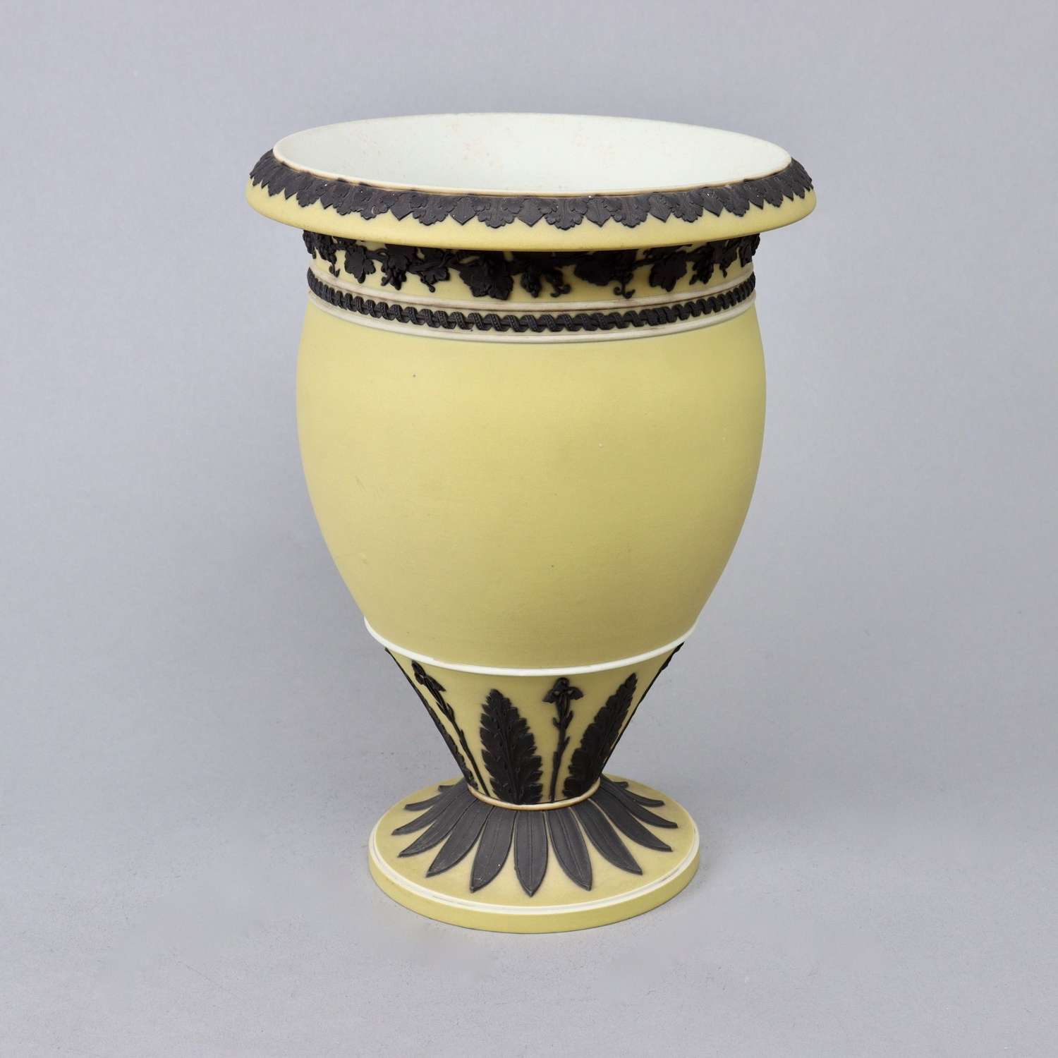 Rare, Wedgwood Yellow & Black Jasper Vase