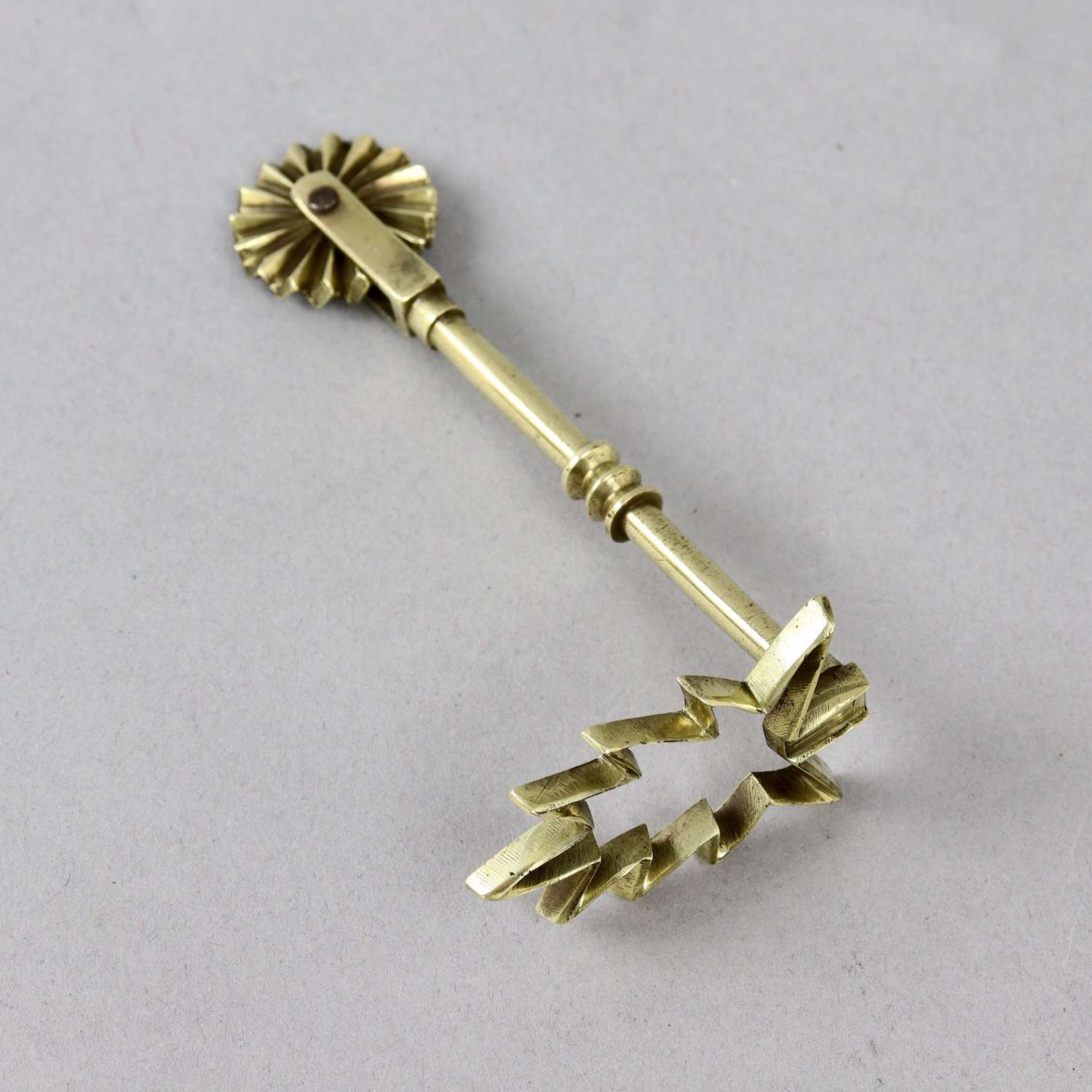 Brass Pastry Tool with Leaf Shaped Cutter