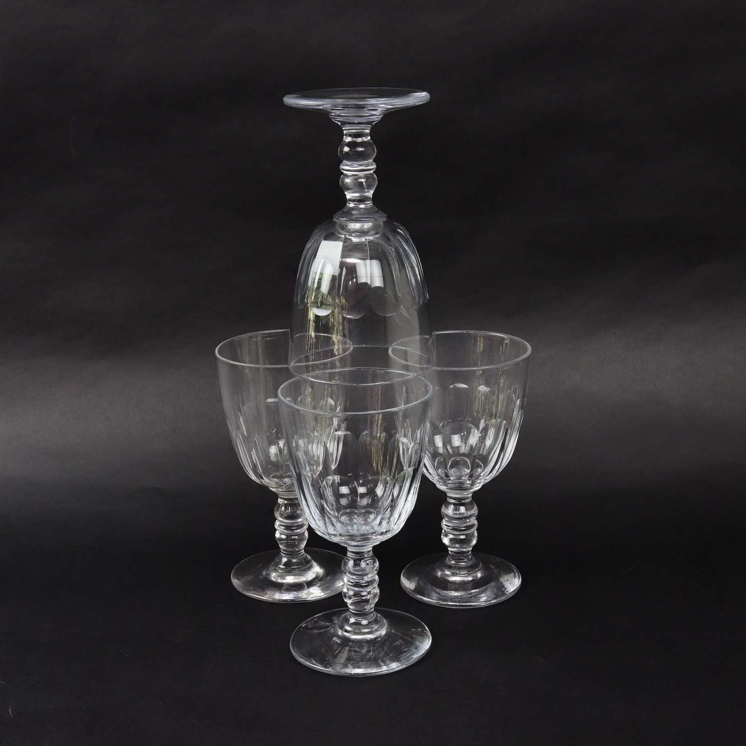 4 French Crystal Wine Glasses