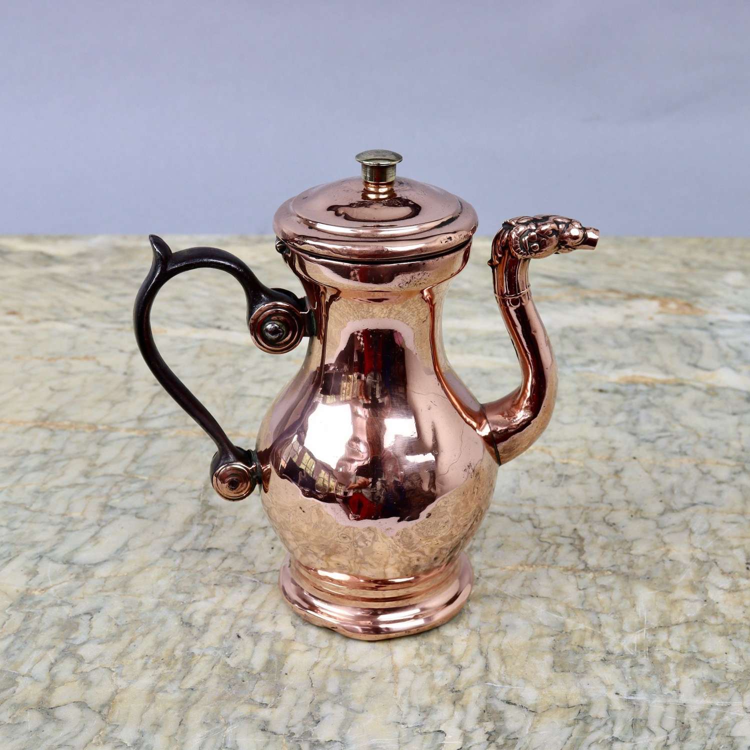 Rare, Miniature, 18th Century, Copper Coffee Pot