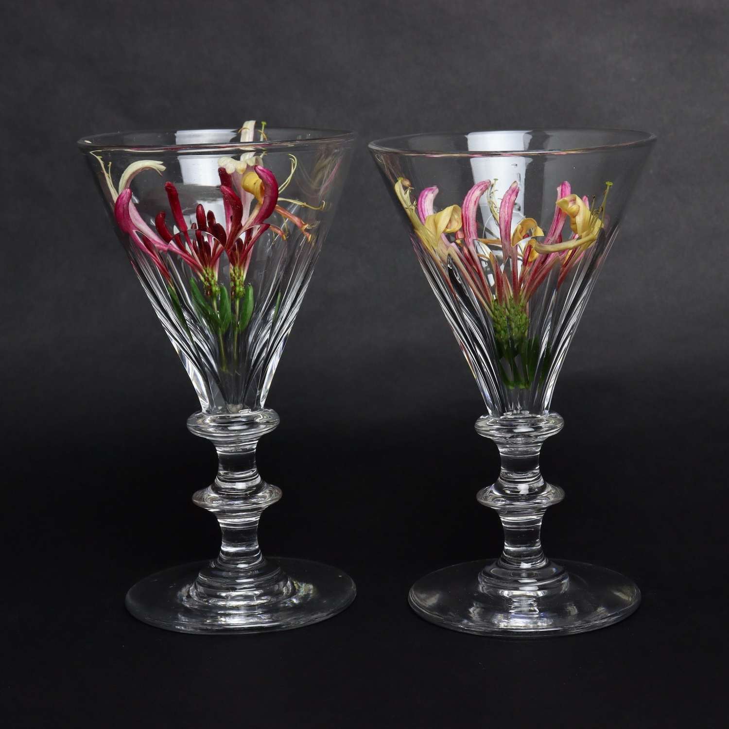 Pair of Large Crystal Water Glasses