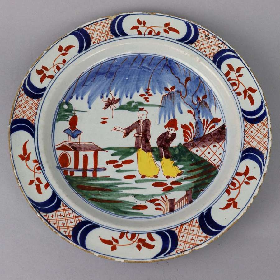 Colourful 18th Century Delft Platter