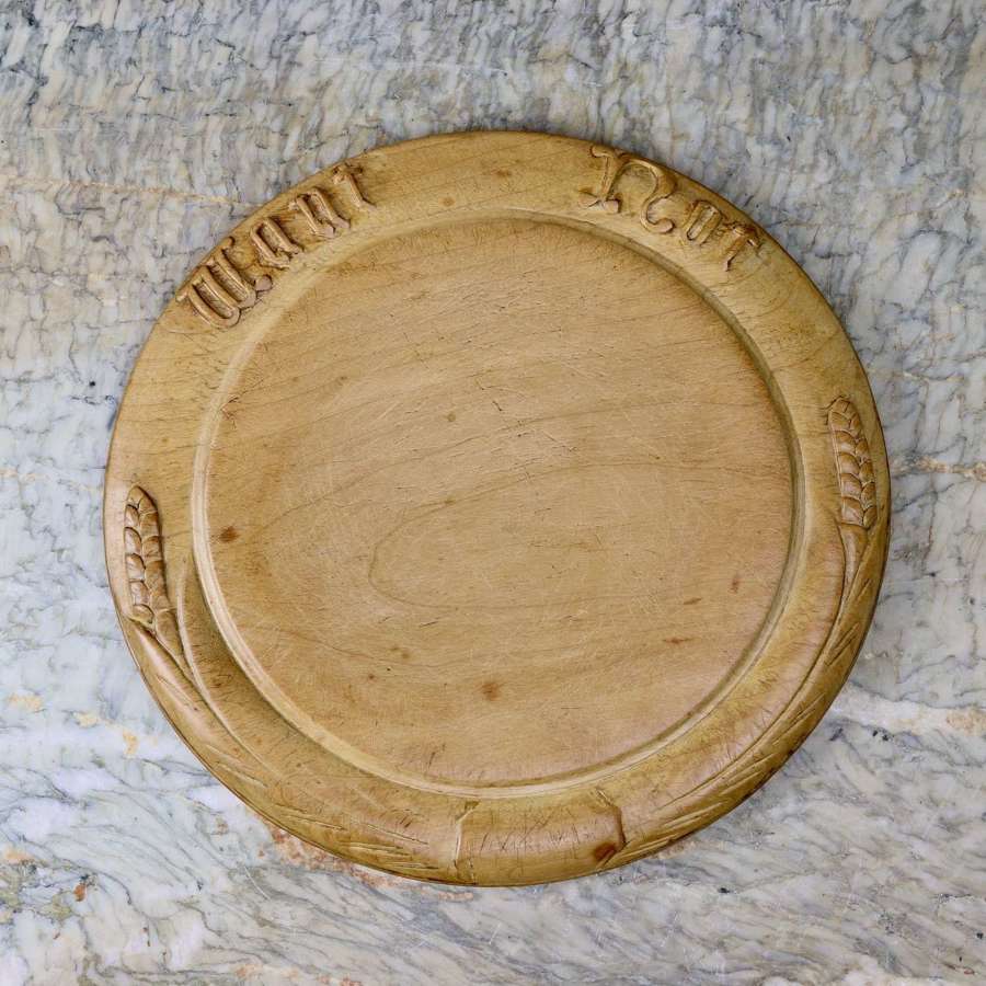 Sycamore Breadboard Carved with Want Not