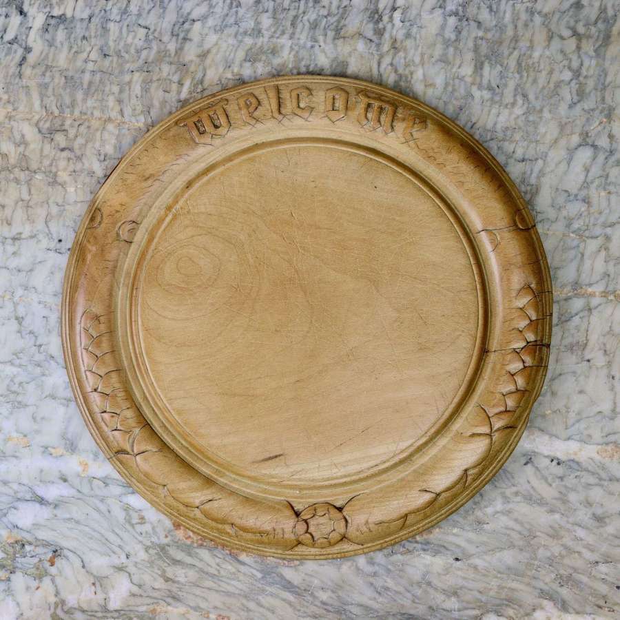 Sycamore Breadboard Carved with Welcome