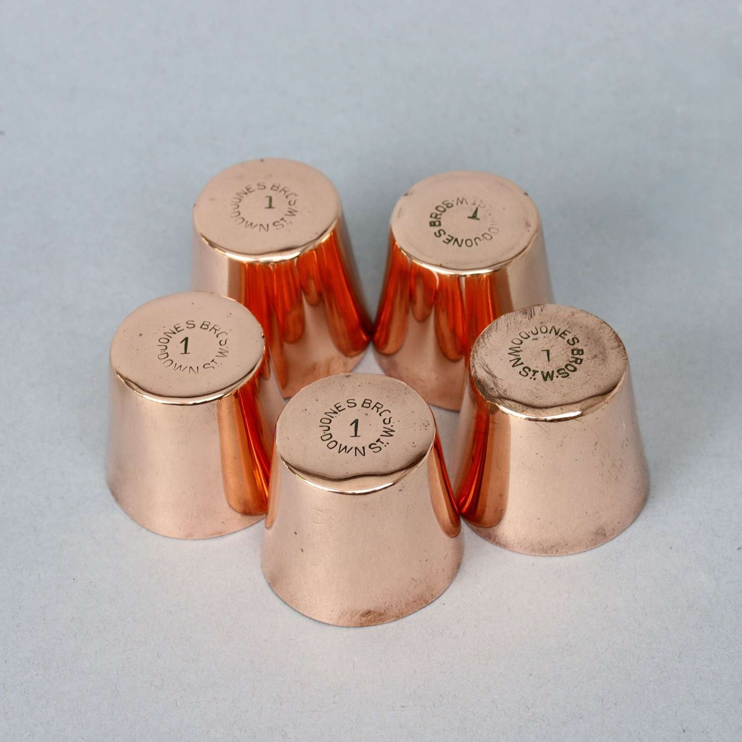 Set of 5 Copper Timbal Moulds