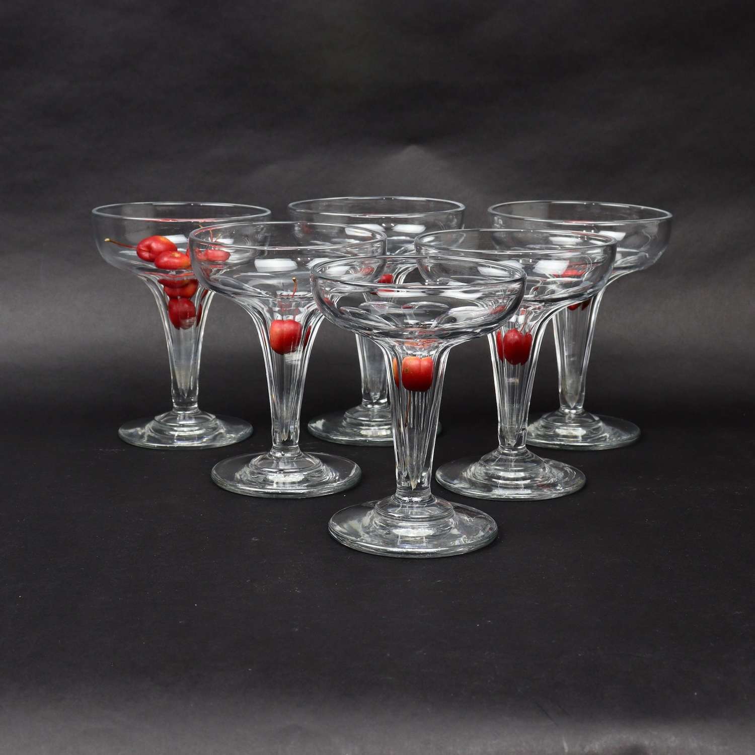Six Hollow Stem Champagne Coupes