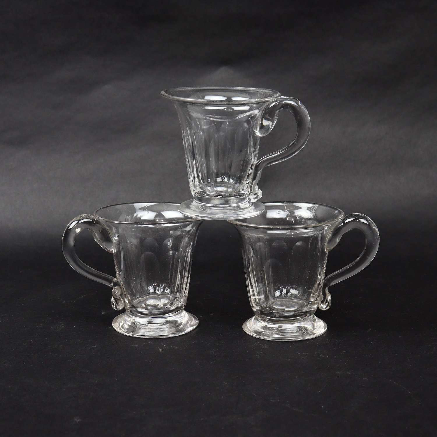 3 English Crystal Custard Cups