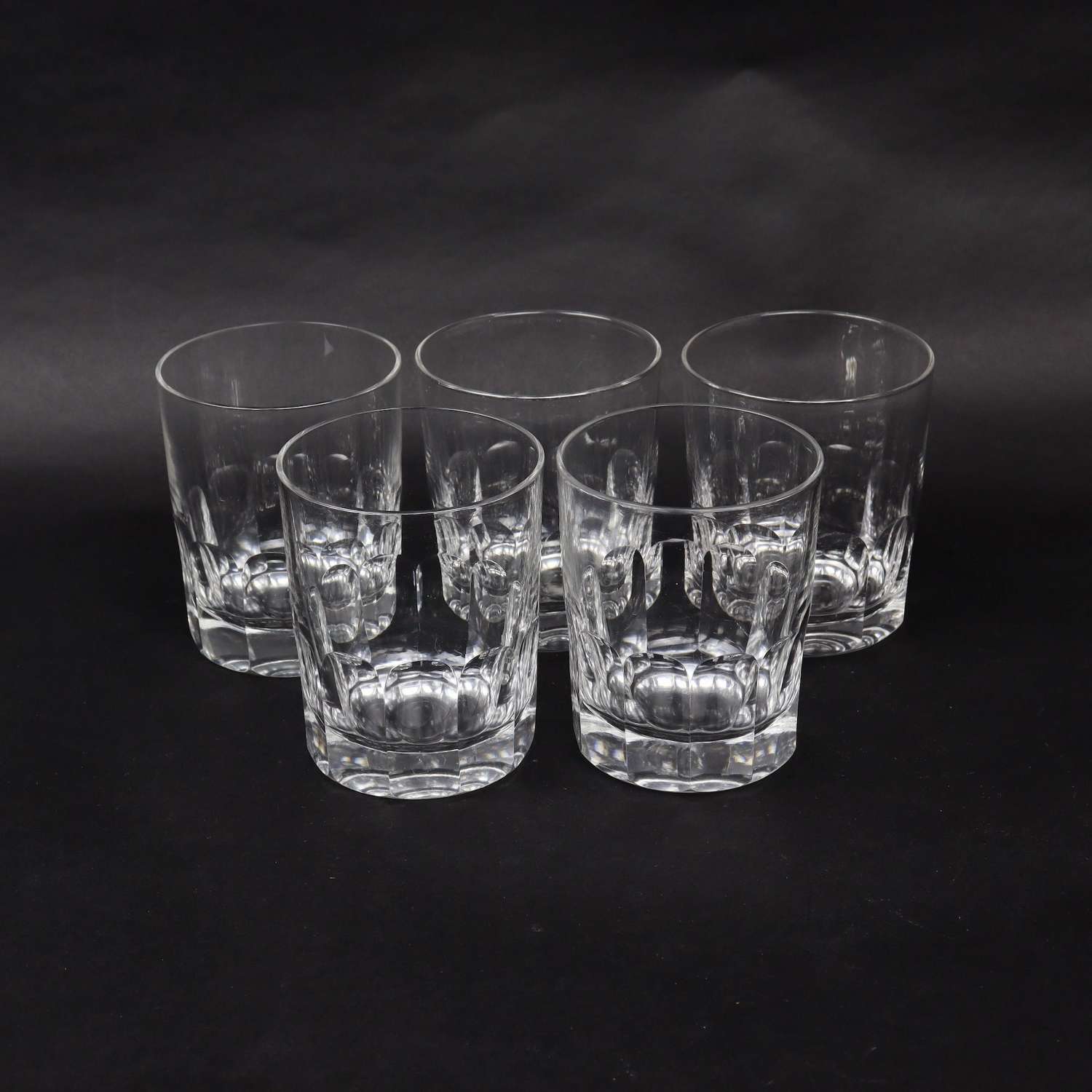 5 French Crystal Whisky Tumblers