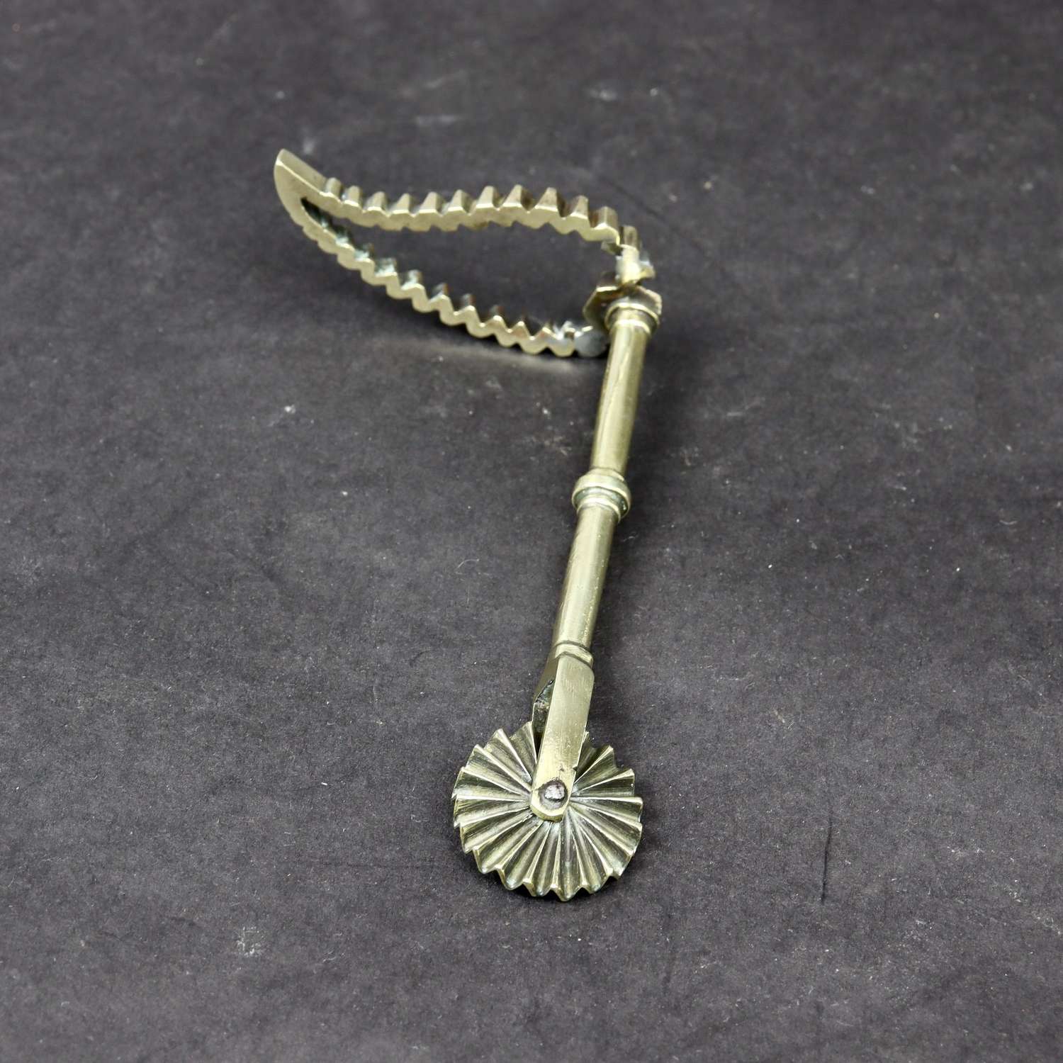 Brass Pastry Tool with Leaf Shaped Cutter