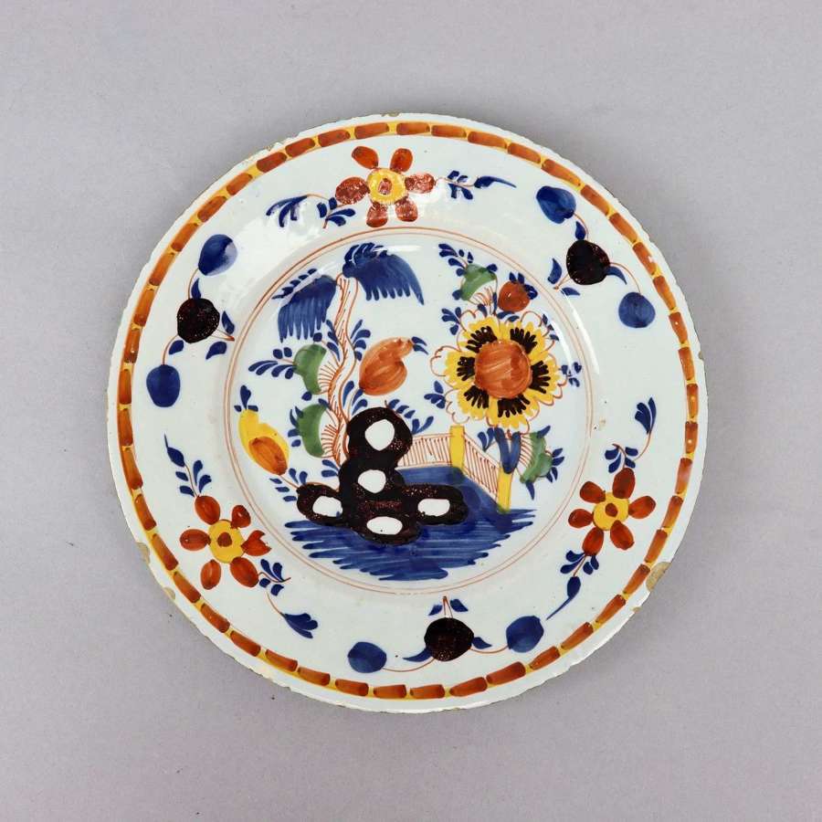 Boldly Decorated Dutch Delft Plate