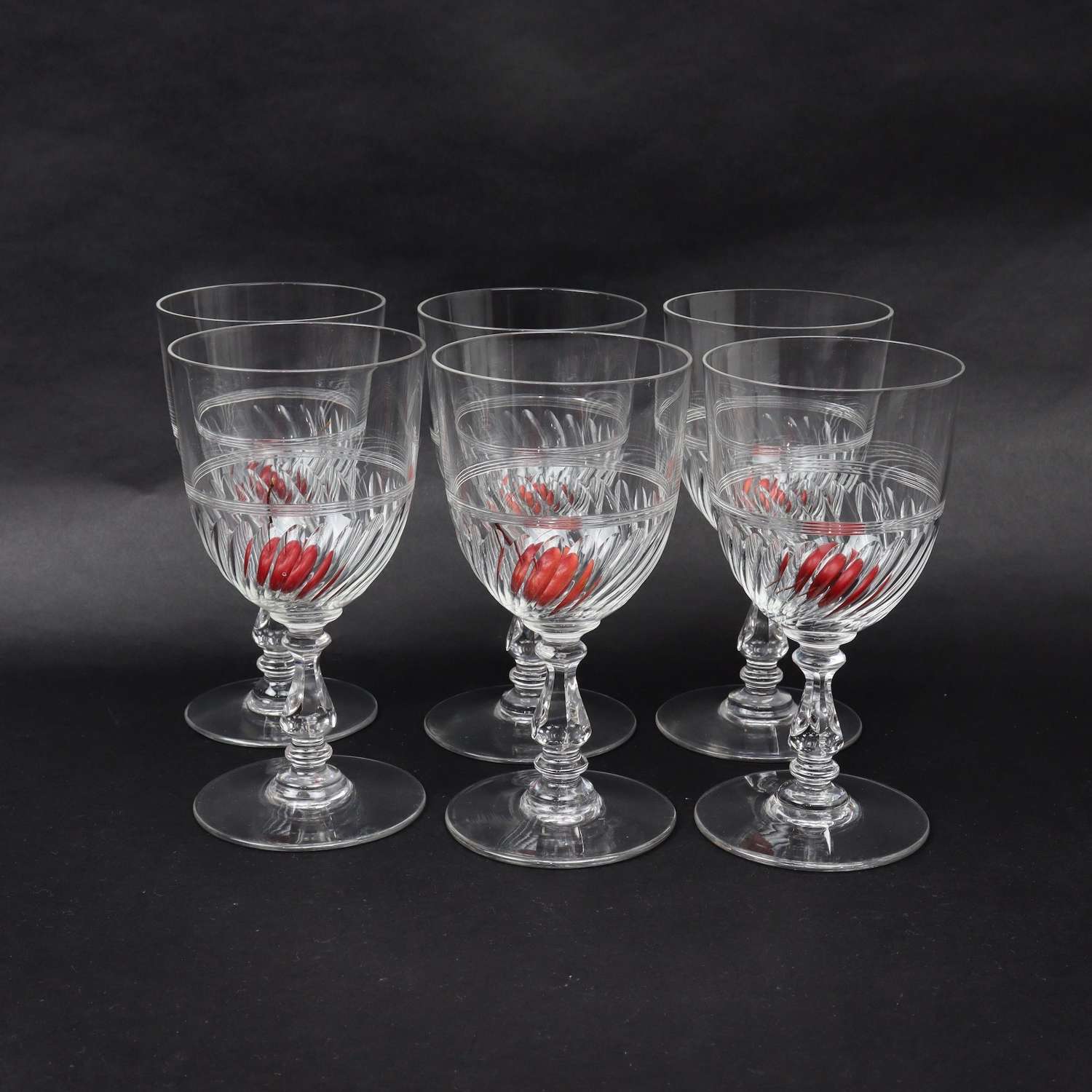 Set of 6 Baccarat Wine glasses