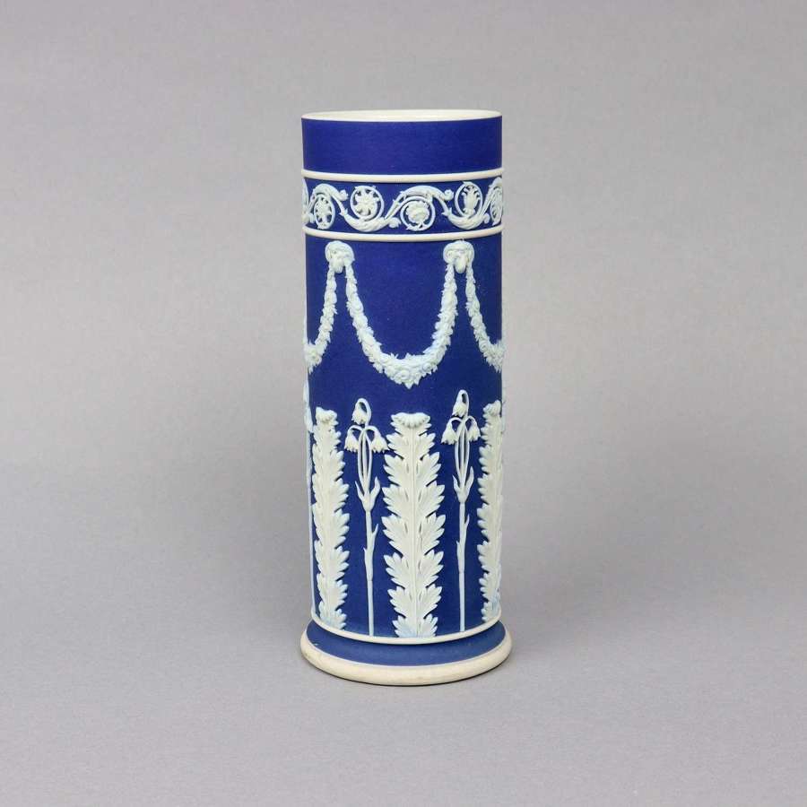 Large Wedgwood Blue Jasper Spill Vase