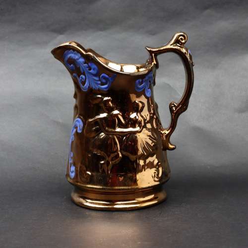 Lustre Jug Moulded with Highland Dancers