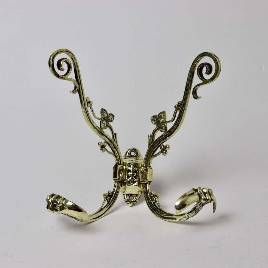 19th Century, Cast Brass Coat Hook