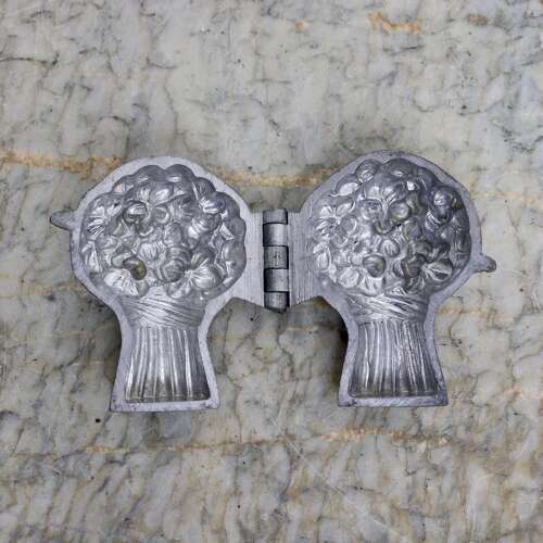 Small Pewter Mould in the Shape of a Bouquet