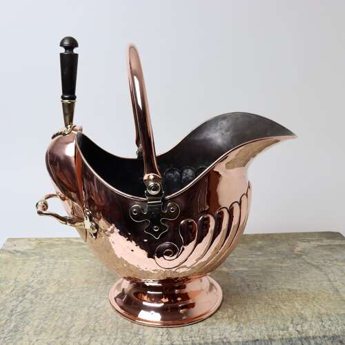 Arts Nouveau Copper Coal Scuttle