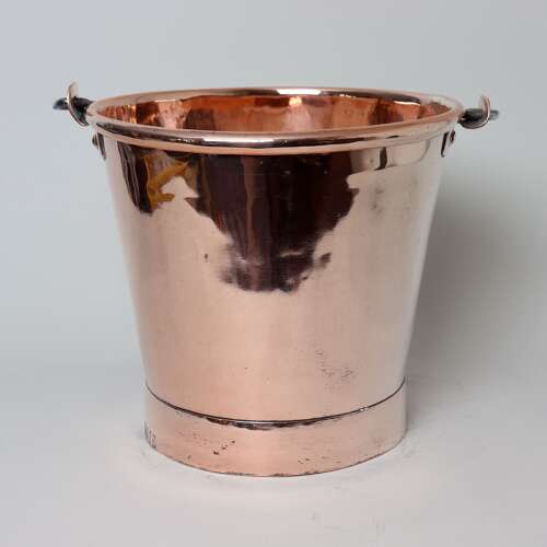 French Copper Bucket Stamped