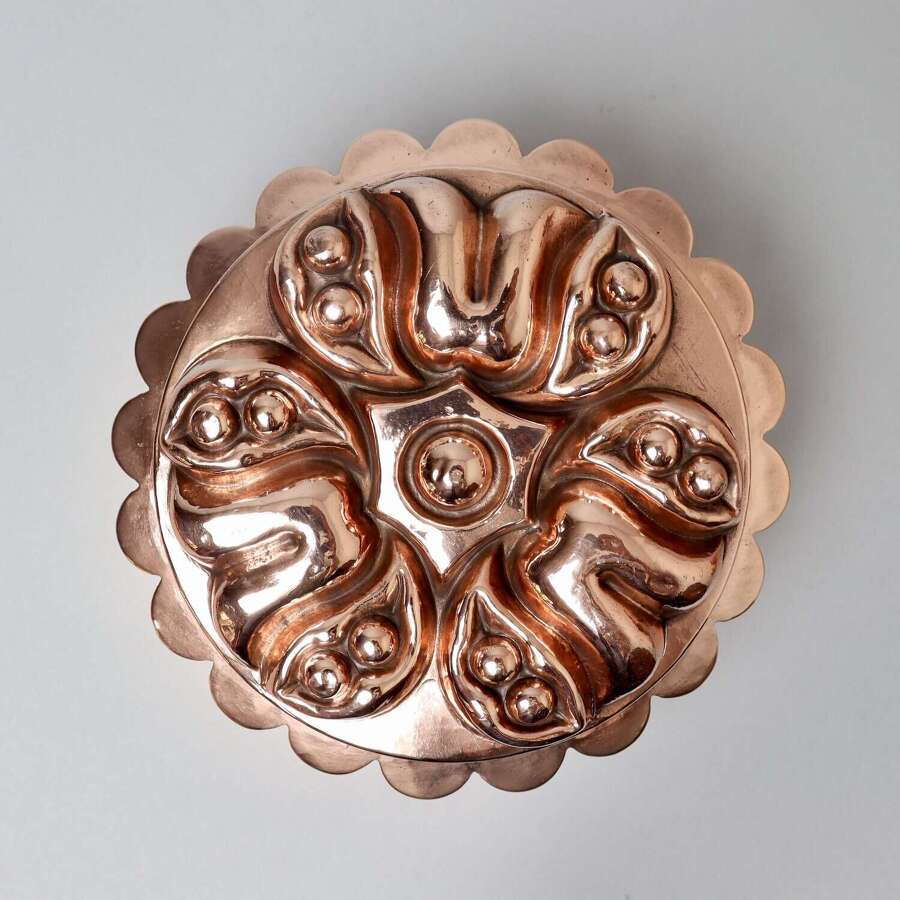 French Copper Mould with Pea Pods to Top